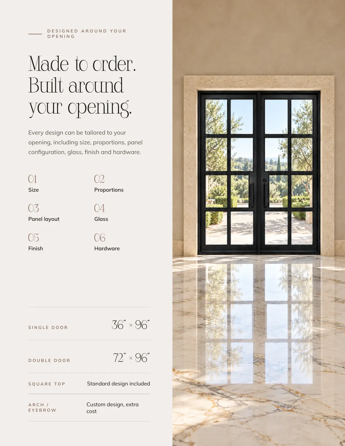 Made to order: every Blackline door is built around your opening