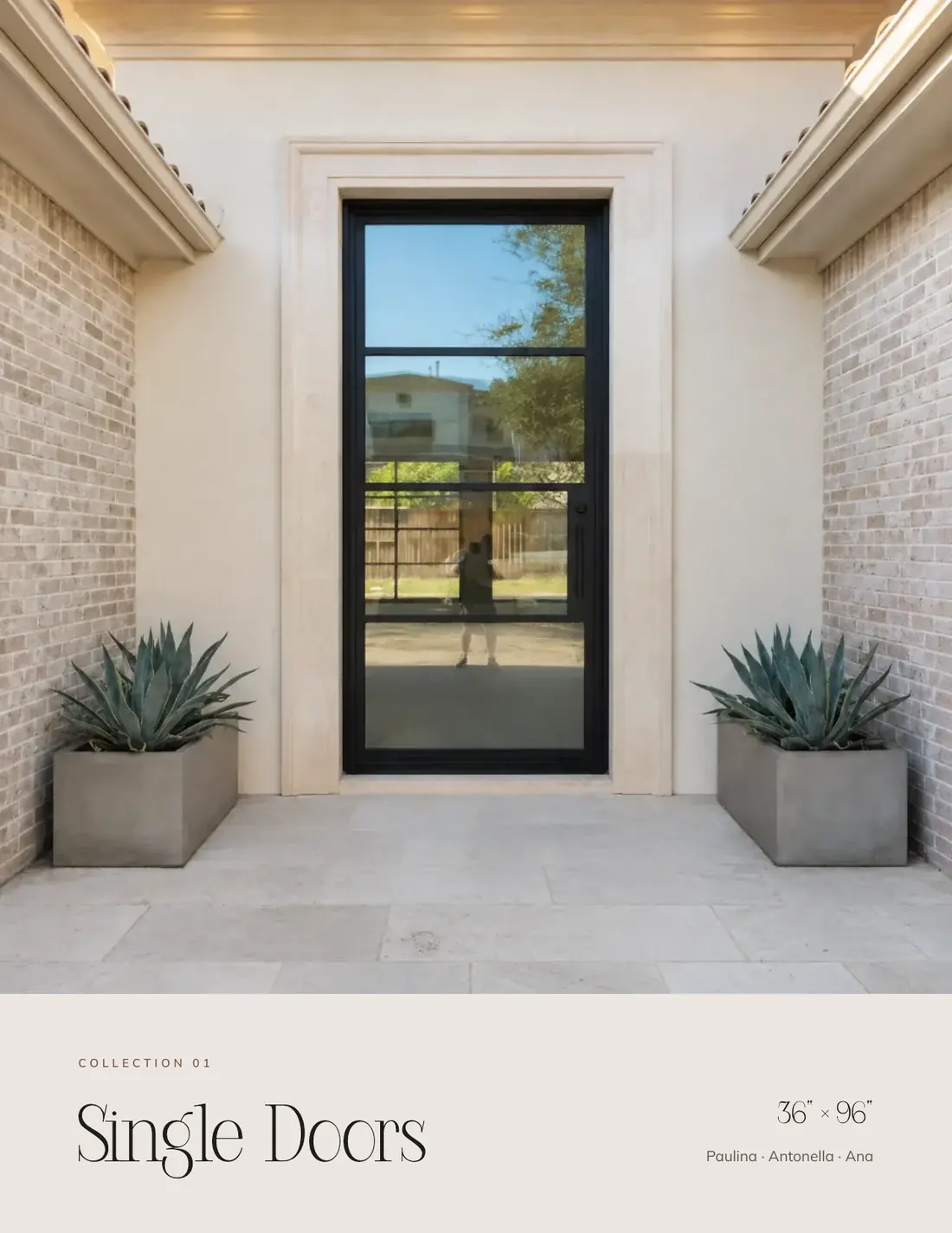 Single iron doors collection, 36 x 96 inches