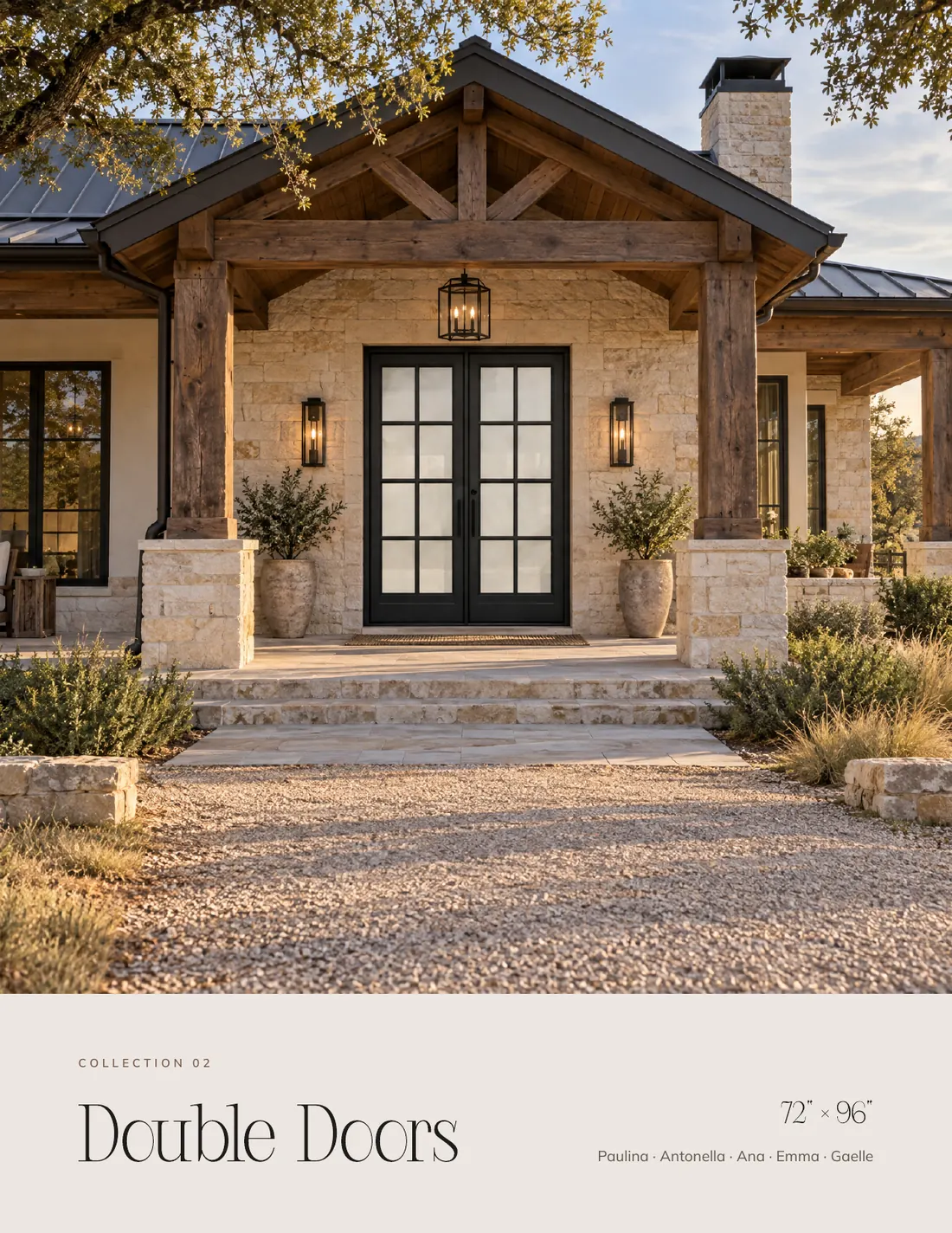 Double iron doors collection, 72 x 96 inches