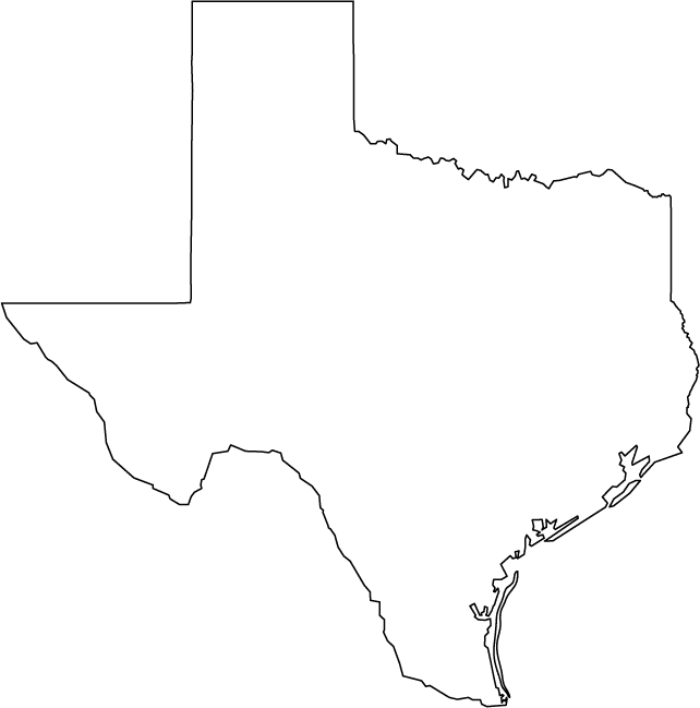Map of Texas marking Blackline service areas in Houston, Dallas–Fort Worth, Austin and San Antonio
